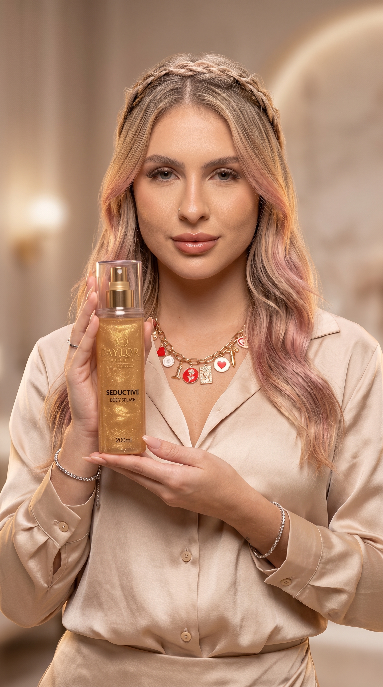 Gi Cardoni com o Body Splash